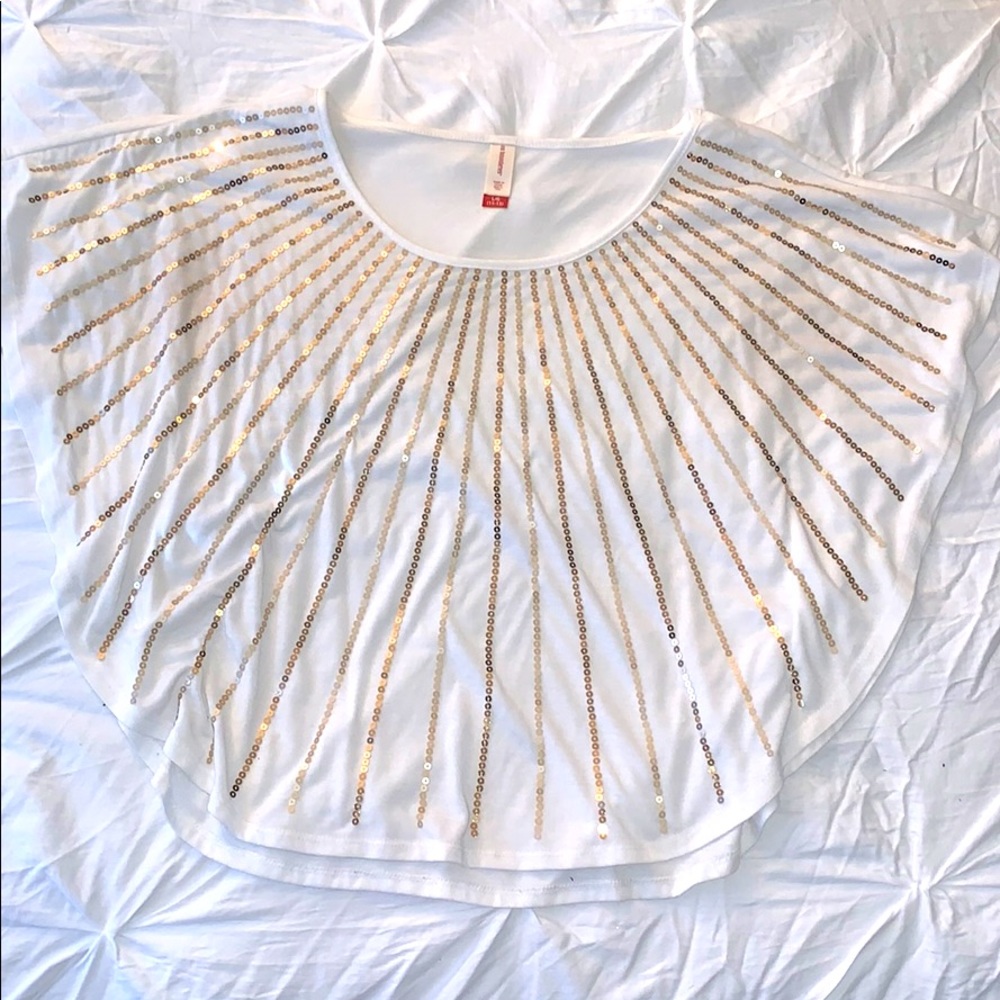 ✨ No Boundaries Gold Sequin Winged T-Shirt ✨